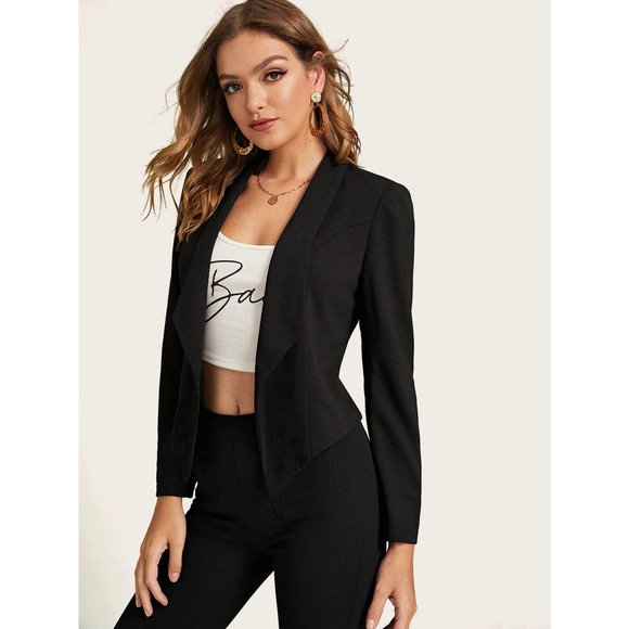 BohoGypsyDreamer.com Jackets & Blazers - Shawl Collar Slim Fit Blazer Jacket Black